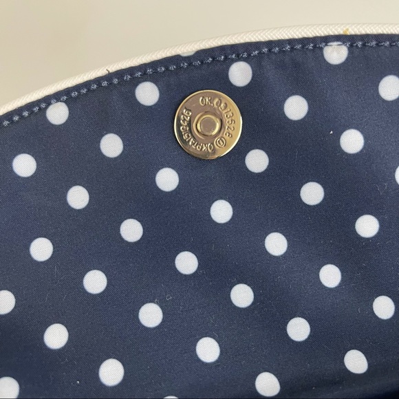 ANN TAYLOR Navy Blue White Striped Fabric Clutch Wallet NEW - Picture 5 of 11